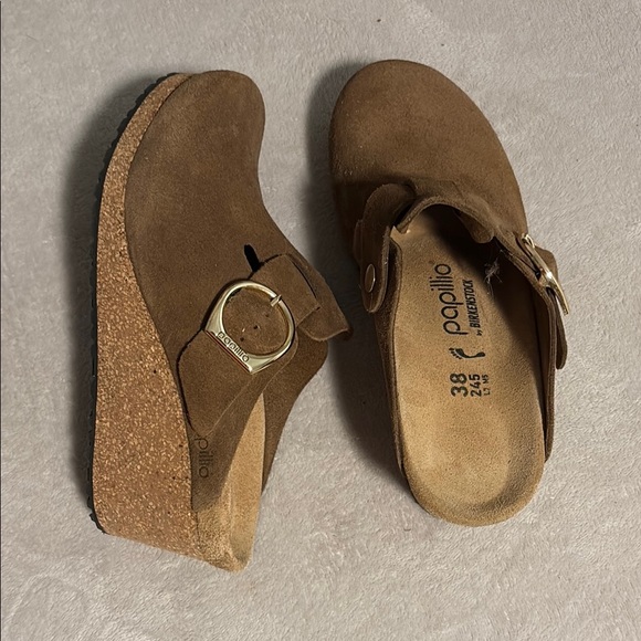 Birkenstock Brown Clogs with Cork Footbed - Picture 1 of 1
